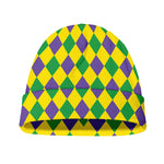 Harlequin Mardi Gras Pattern Print Beanie