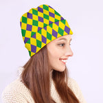 Harlequin Mardi Gras Pattern Print Beanie