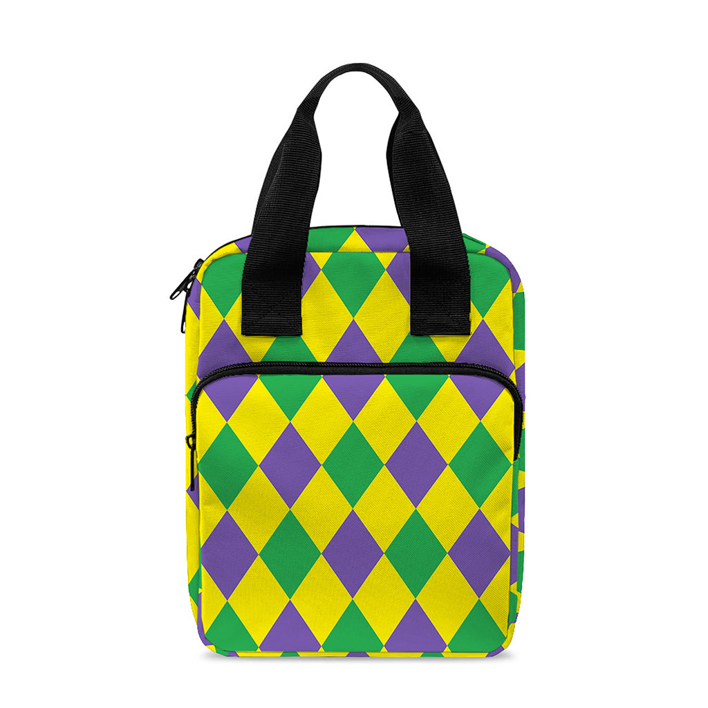Harlequin Mardi Gras Pattern Print Bible Tote Bag