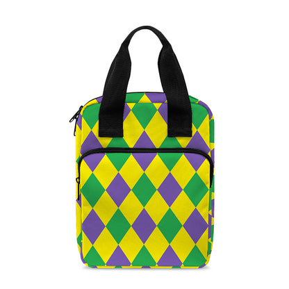 Harlequin Mardi Gras Pattern Print Bible Tote Bag