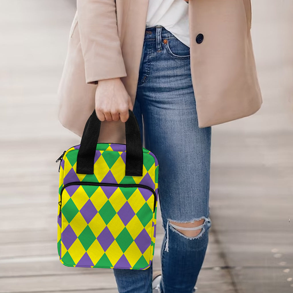 Harlequin Mardi Gras Pattern Print Bible Tote Bag