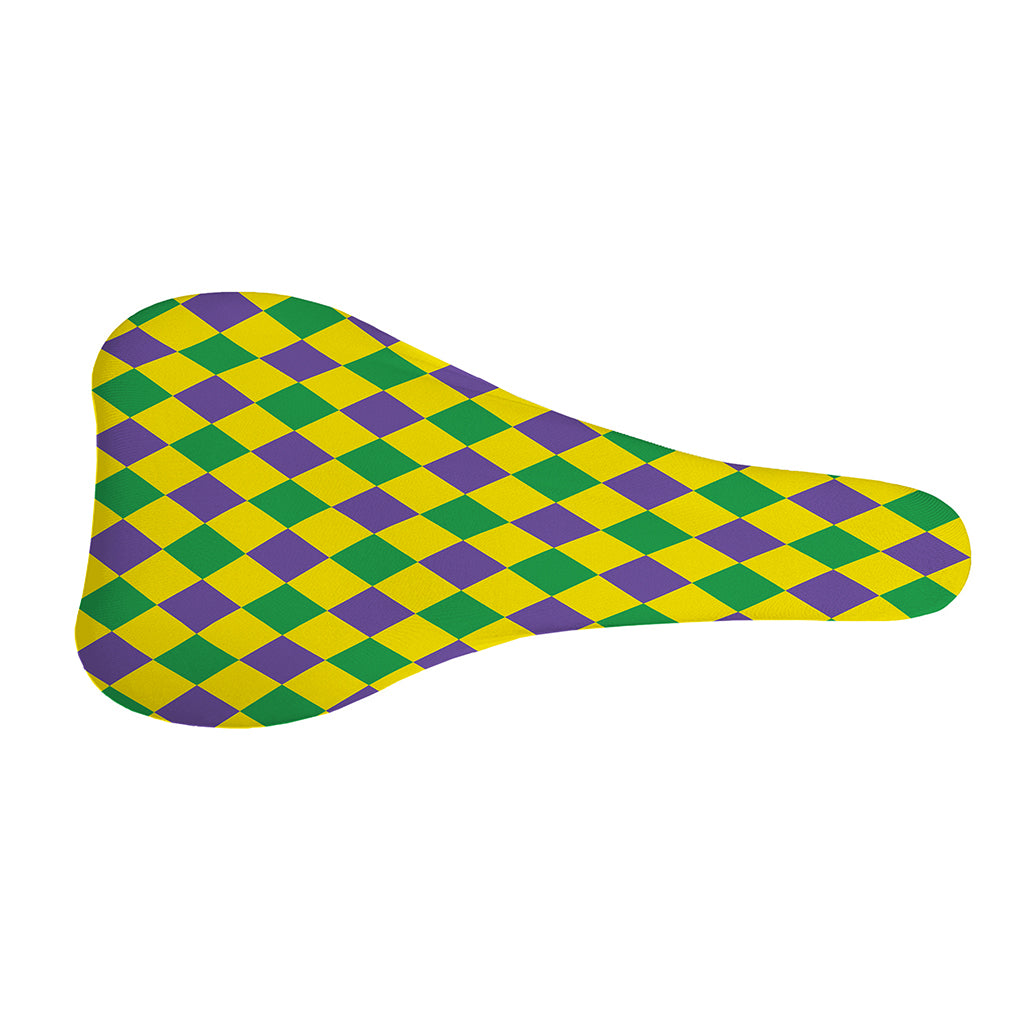Harlequin Mardi Gras Pattern Print Bicycle Seat Cover