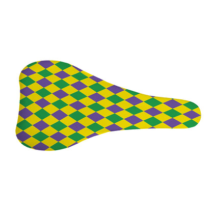 Harlequin Mardi Gras Pattern Print Bicycle Seat Cover