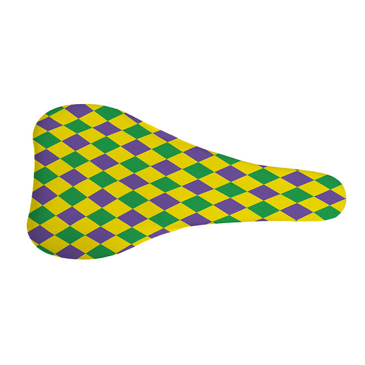 Harlequin Mardi Gras Pattern Print Bicycle Seat Cover