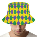 Harlequin Mardi Gras Pattern Print Bucket Hat