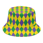 Harlequin Mardi Gras Pattern Print Bucket Hat