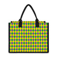 Harlequin Mardi Gras Pattern Print Canvas Tote Bag