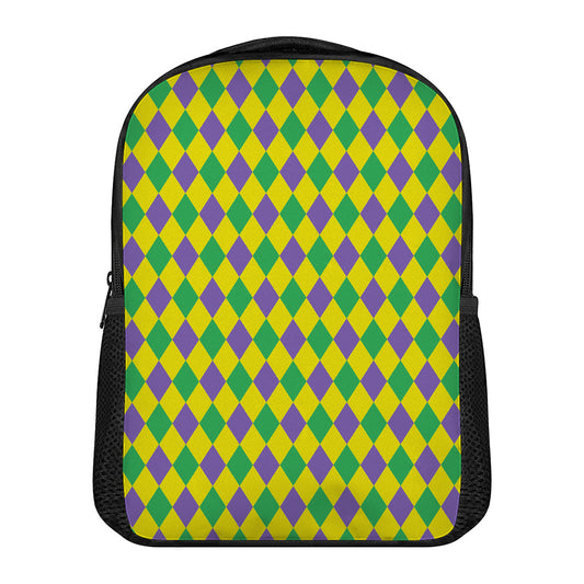 Harlequin Mardi Gras Pattern Print Casual Backpack