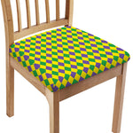 Harlequin Mardi Gras Pattern Print Chair Cushion Cover