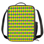 Harlequin Mardi Gras Pattern Print Crossbody Lunch Bag
