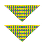 Harlequin Mardi Gras Pattern Print Dog Bandana