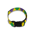 Harlequin Mardi Gras Pattern Print Dog Collar