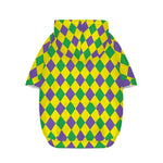 Harlequin Mardi Gras Pattern Print Dog Zip Up Hoodie
