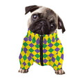Harlequin Mardi Gras Pattern Print Dog Zip Up Jacket