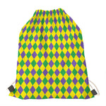 Harlequin Mardi Gras Pattern Print Drawstring Bag