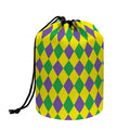 Harlequin Mardi Gras Pattern Print Drawstring Makeup Bag