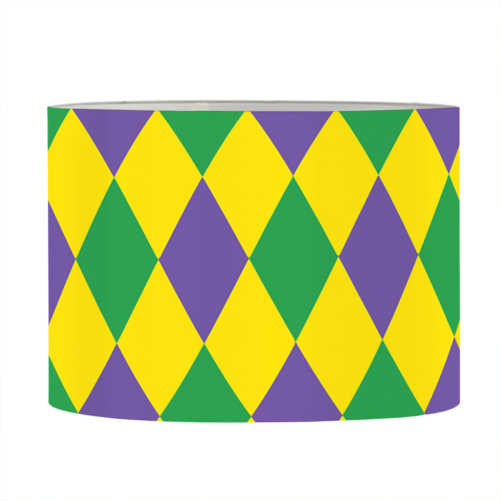 Harlequin Mardi Gras Pattern Print Drum Lamp Shade