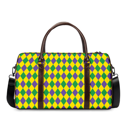 Harlequin Mardi Gras Pattern Print Duffle Bag