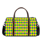 Harlequin Mardi Gras Pattern Print Duffle Bag