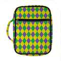 Harlequin Mardi Gras Pattern Print Front Pocket Bible Bag
