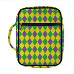 Harlequin Mardi Gras Pattern Print Front Pocket Bible Bag