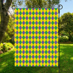 Harlequin Mardi Gras Pattern Print Garden Flag