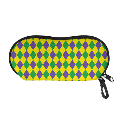 Harlequin Mardi Gras Pattern Print Glasses Case