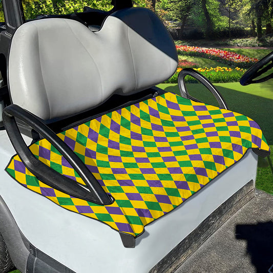 Harlequin Mardi Gras Pattern Print Golf Cart Seat Cover