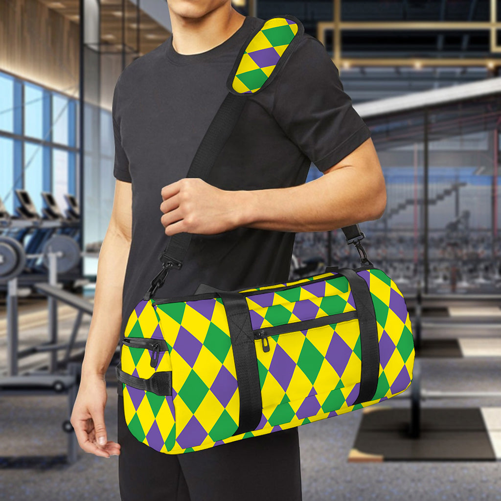Harlequin Mardi Gras Pattern Print Gym Bag