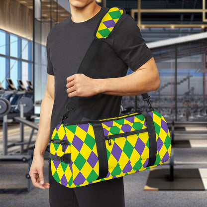 Harlequin Mardi Gras Pattern Print Gym Bag