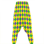 Harlequin Mardi Gras Pattern Print Hammer Pants