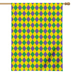 Harlequin Mardi Gras Pattern Print House Flag