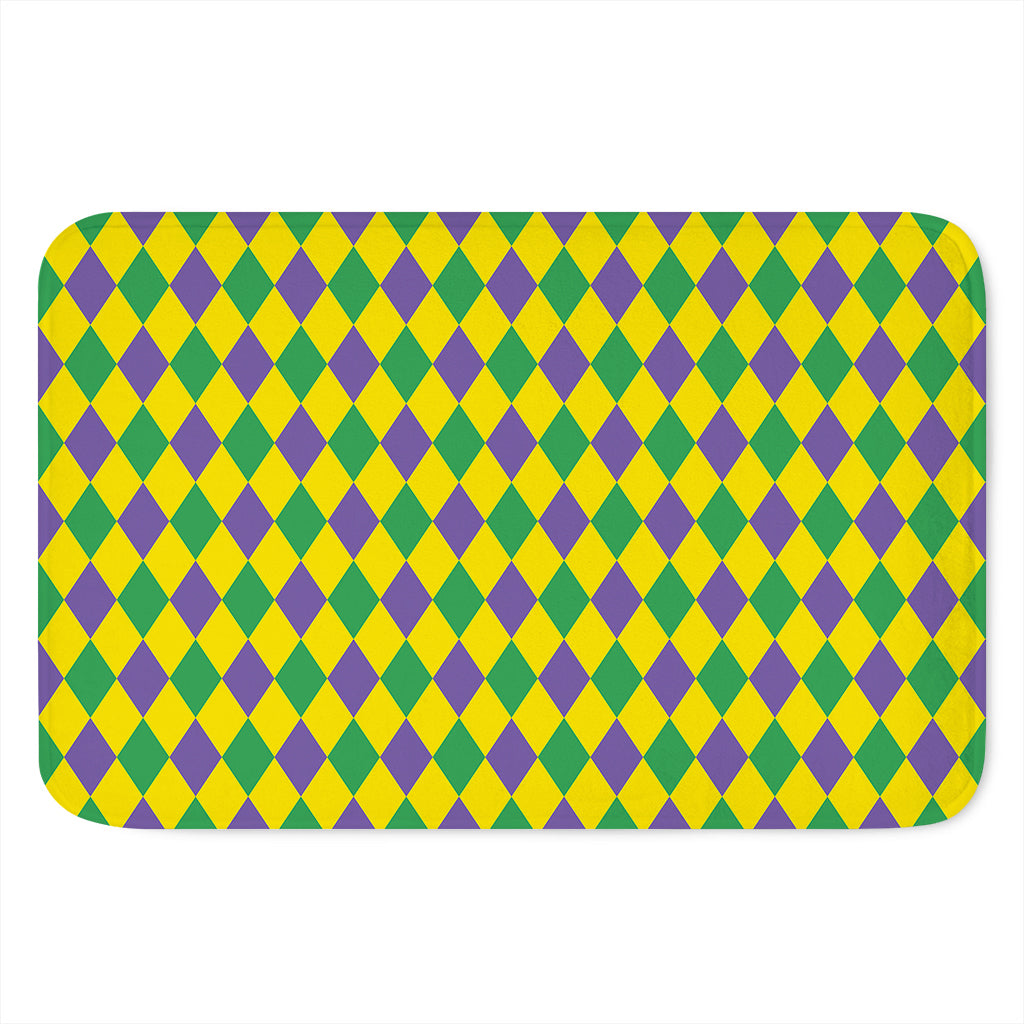 Harlequin Mardi Gras Pattern Print Indoor Door Mat