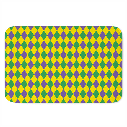 Harlequin Mardi Gras Pattern Print Indoor Door Mat
