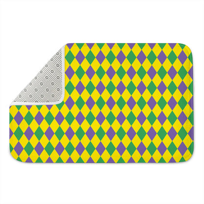 Harlequin Mardi Gras Pattern Print Indoor Door Mat