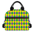 Harlequin Mardi Gras Pattern Print Insulated Lunch Bag