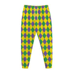 Harlequin Mardi Gras Pattern Print Jogger Pants
