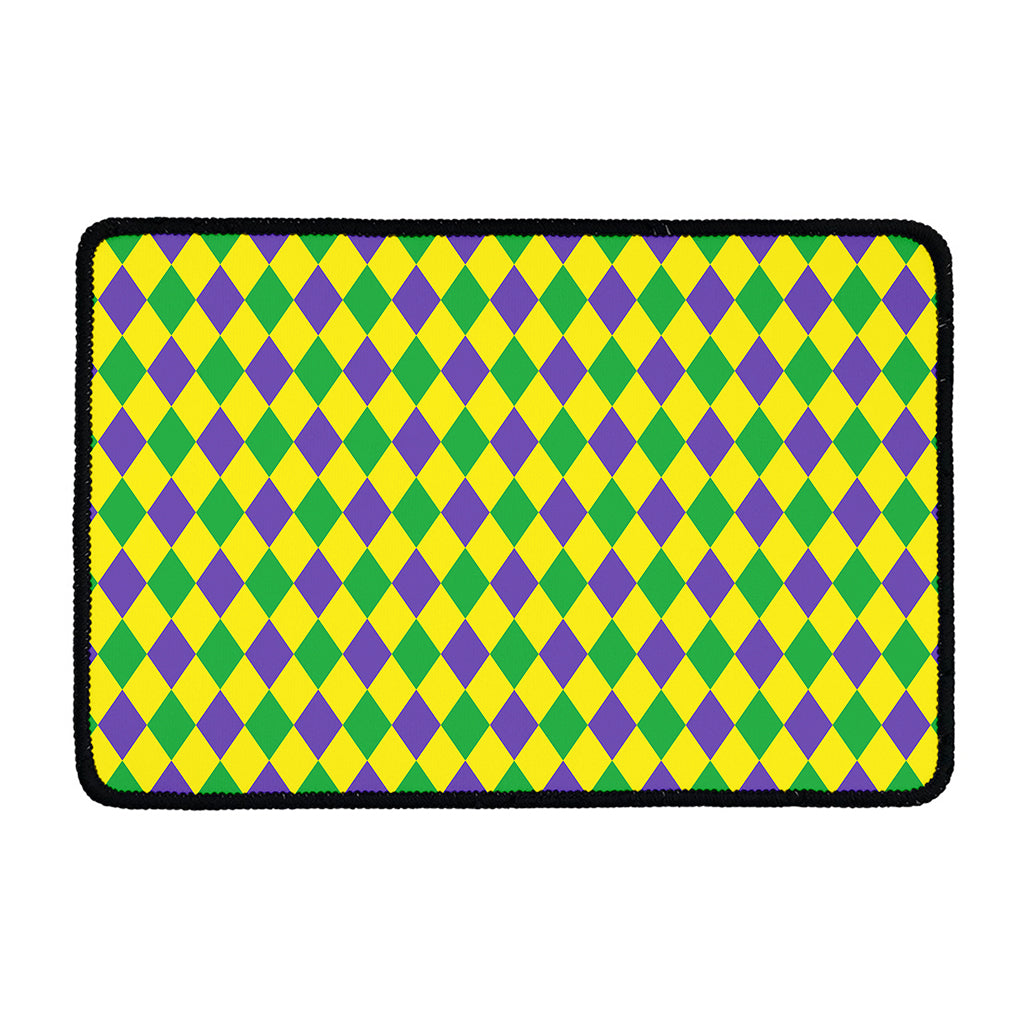 Harlequin Mardi Gras Pattern Print Kitchen Mat