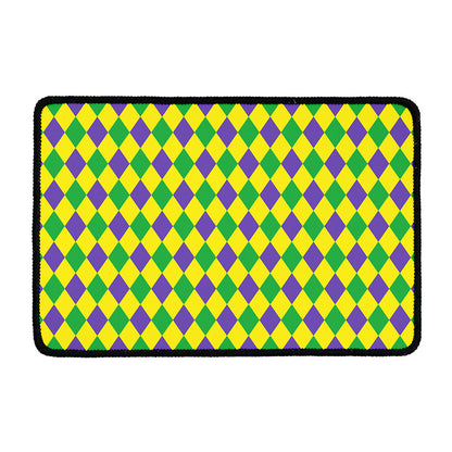 Harlequin Mardi Gras Pattern Print Kitchen Mat