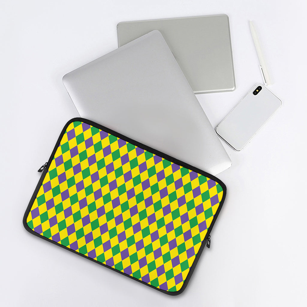 Harlequin Mardi Gras Pattern Print Laptop Sleeve