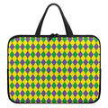 Harlequin Mardi Gras Pattern Print Laptop Sleeve With Handle