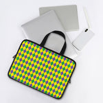 Harlequin Mardi Gras Pattern Print Laptop Sleeve With Handle