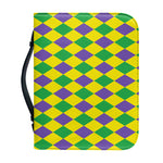 Harlequin Mardi Gras Pattern Print Leather Bible Cover