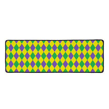 Harlequin Mardi Gras Pattern Print Long Kitchen Mat