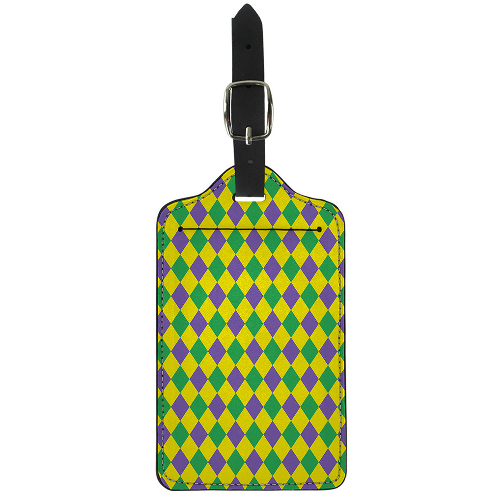 Harlequin Mardi Gras Pattern Print Luggage Tag