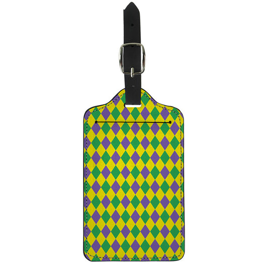 Harlequin Mardi Gras Pattern Print Luggage Tag