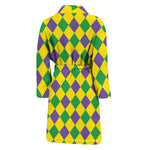 Harlequin Mardi Gras Pattern Print Men's Bathrobe