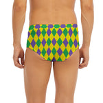 Harlequin Mardi Gras Pattern Print Men's Briefs