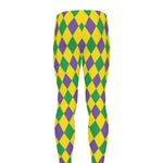 Harlequin Mardi Gras Pattern Print Men's leggings
