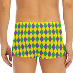 Harlequin Mardi Gras Pattern Print Men's Short Boxer Briefs